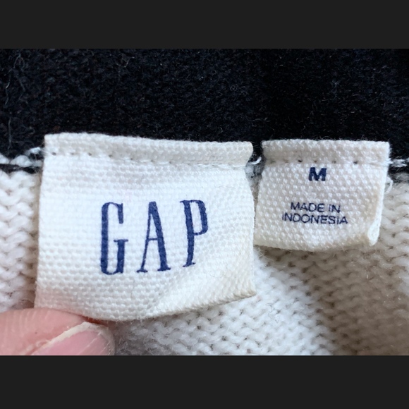 Merino Wool Blend Stripe Mock Neck Sweater - Picture 3 of 5